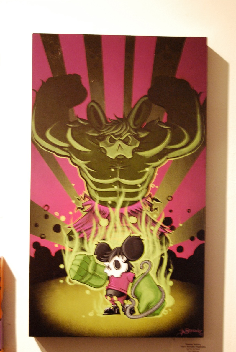 Illustration for article titled Trippy Re-Interpretations of Stan Lee's Comic Book Characters at Art Show